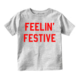Feelin Festive Christmas Infant Baby Boys Short Sleeve T-Shirt Grey