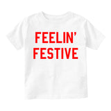 Feelin Festive Christmas Infant Baby Boys Short Sleeve T-Shirt White