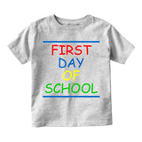 First Day Of School Colorful Infant Baby Boys Short Sleeve T-Shirt Grey