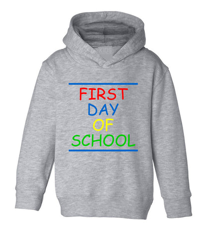 First Day Of School Colorful Toddler Boys Pullover Hoodie Grey