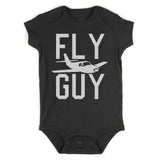 Fly Guy Airplane Infant Baby Boys Bodysuit Black