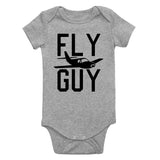 Fly Guy Airplane Infant Baby Boys Bodysuit Grey