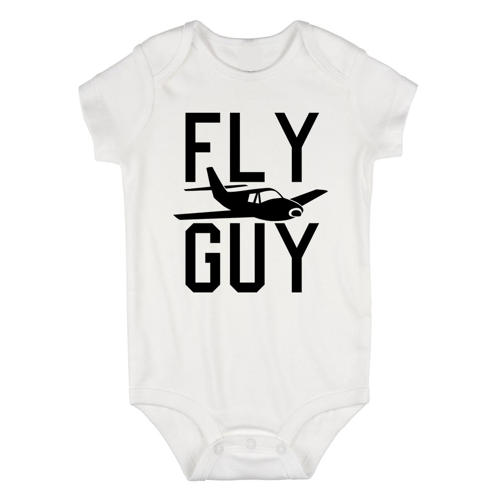 Fly Guy Airplane Infant Baby Boys Bodysuit White