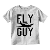 Fly Guy Airplane Infant Baby Boys Short Sleeve T-Shirt Grey