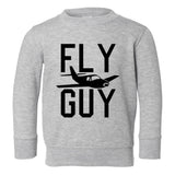 Fly Guy Airplane Toddler Boys Crewneck Sweatshirt Grey