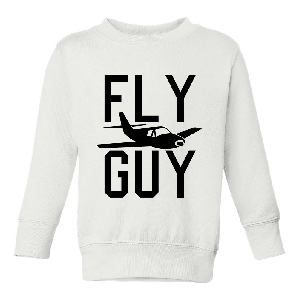 Fly Guy Airplane Toddler Boys Crewneck Sweatshirt White