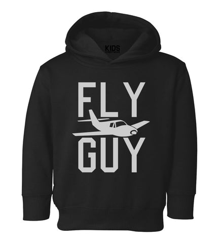 Fly Guy Airplane Toddler Boys Pullover Hoodie Black
