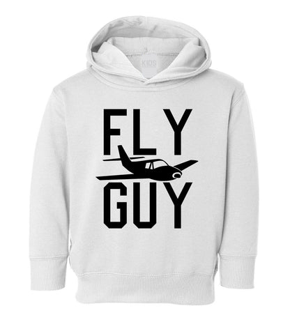 Fly Guy Airplane Toddler Boys Pullover Hoodie White