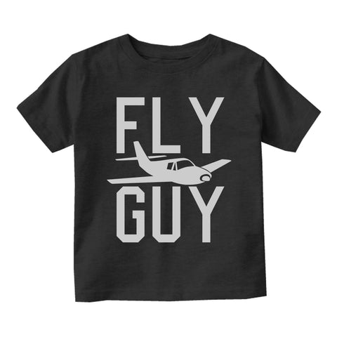 Fly Guy Airplane Toddler Boys Short Sleeve T-Shirt Black