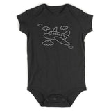 Flying Airplane In The Clouds Pilot Baby Bodysuit One Piece Black