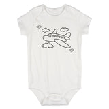 Flying Airplane In The Clouds Pilot Baby Bodysuit One Piece White