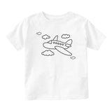 Flying Airplane In The Clouds Pilot Baby Infant Short Sleeve T-Shirt White