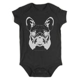 French Bulldog Infant Baby Boys Bodysuit Black
