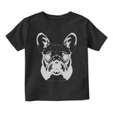 French Bulldog Infant Baby Boys Short Sleeve T-Shirt Black