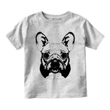 French Bulldog Infant Baby Boys Short Sleeve T-Shirt Grey