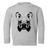 French Bulldog Toddler Boys Crewneck Sweatshirt Grey