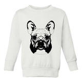 French Bulldog Toddler Boys Crewneck Sweatshirt White