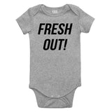 Fresh Out Birth Baby Bodysuit One Piece Grey