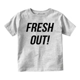 Fresh Out Birth Baby Toddler Short Sleeve T-Shirt Grey