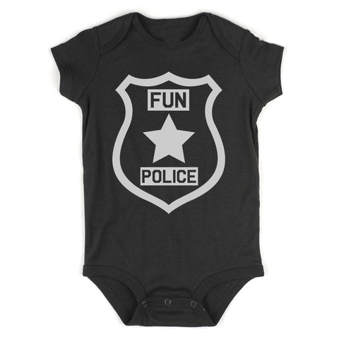 Fun Police Badge Star Infant Baby Boys Bodysuit Black