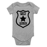 Fun Police Badge Star Infant Baby Boys Bodysuit Grey