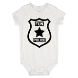 Fun Police Badge Star Infant Baby Boys Bodysuit White