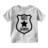 Fun Police Badge Star Infant Baby Boys Short Sleeve T-Shirt Grey