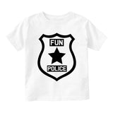 Fun Police Badge Star Infant Baby Boys Short Sleeve T-Shirt White