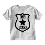 Fun Police Badge Star Toddler Boys Short Sleeve T-Shirt Grey