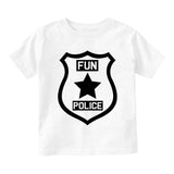 Fun Police Badge Star Toddler Boys Short Sleeve T-Shirt White