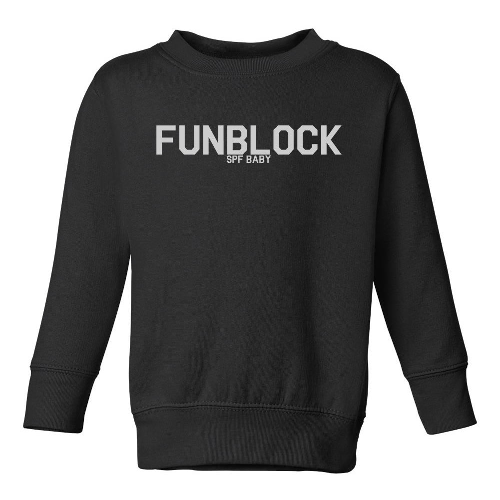 Funblock SPF Baby Toddler Boys Crewneck Sweatshirt Black