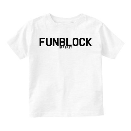 Funblock SPF Baby Toddler Boys Short Sleeve T-Shirt White