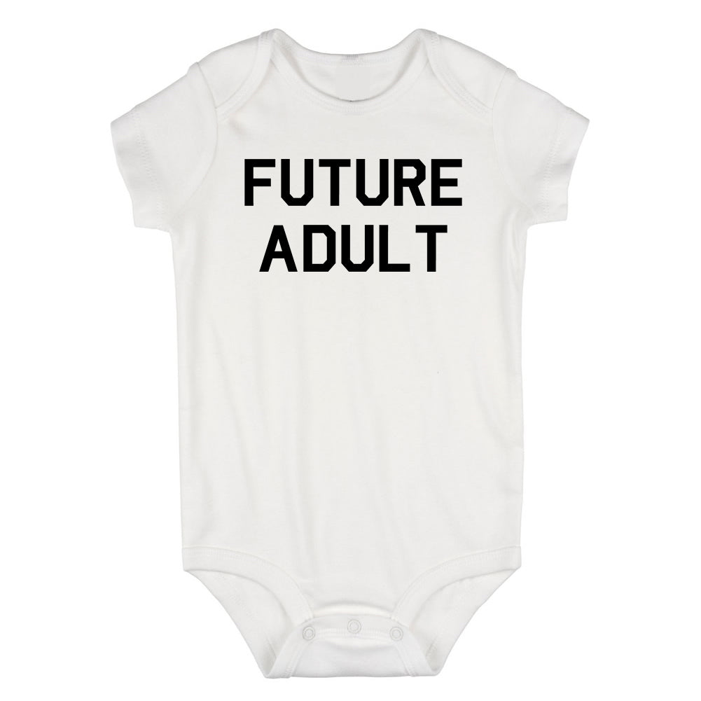 Future Adult Funny Infant Baby Boys Bodysuit White