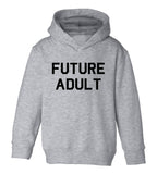 Future Adult Funny Toddler Boys Pullover Hoodie Grey