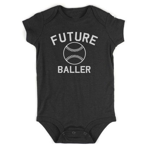 Future Baller Baseball Sports Baby Bodysuit One Piece Black