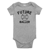 Future Baller Baseball Sports Baby Bodysuit One Piece Grey