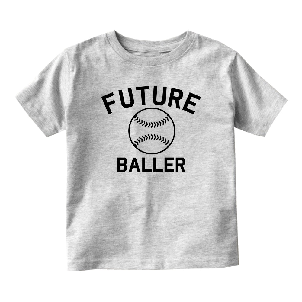 Future Baller Baseball Sports Baby Infant Short Sleeve T-Shirt Grey