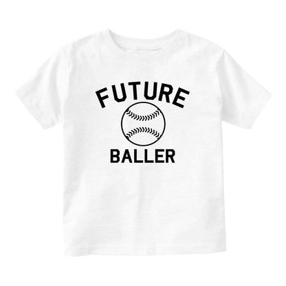 Future Baller Baseball Sports Baby Infant Short Sleeve T-Shirt White