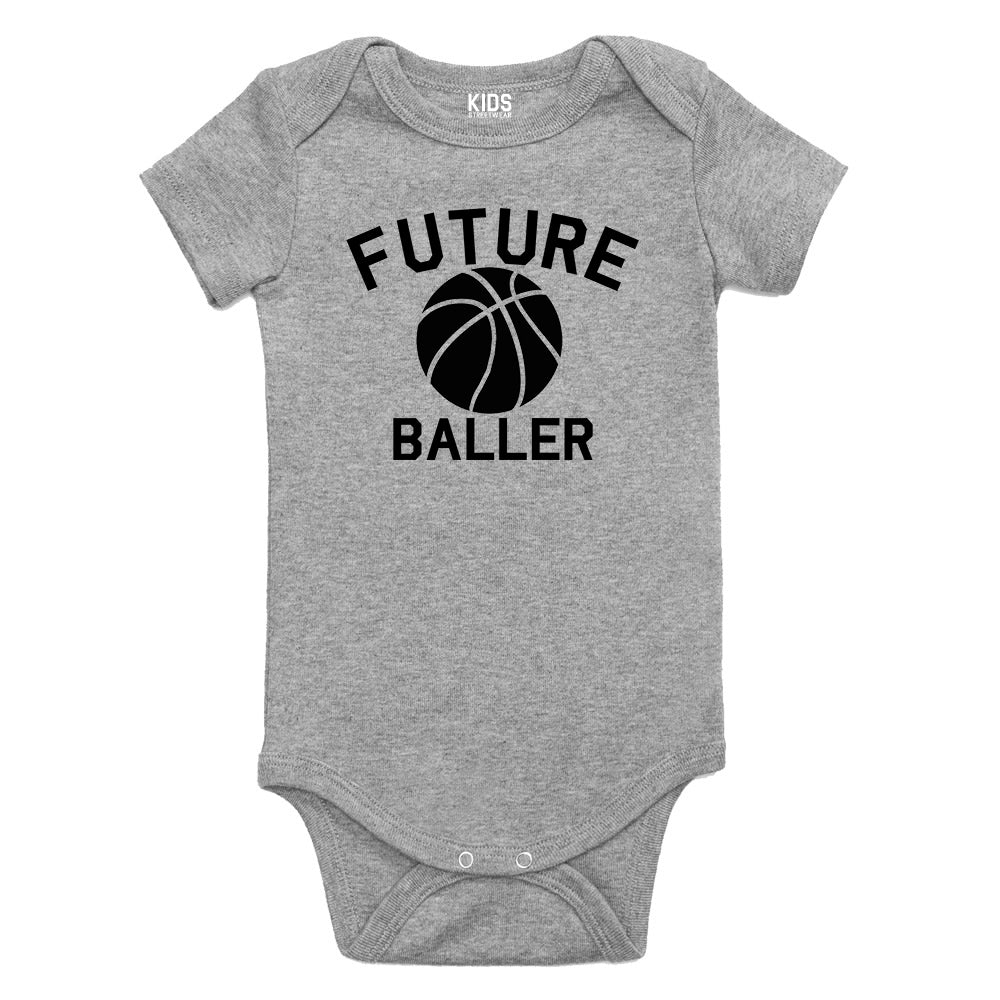 Future Baller Basketball Sports Baby Bodysuit One Piece Grey