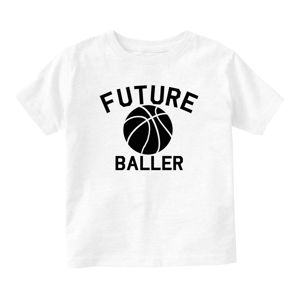 Future Baller Basketball Sports Baby Toddler Short Sleeve T-Shirt White