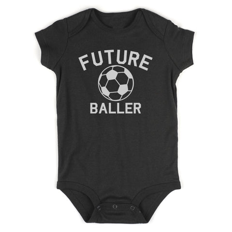 Future Baller Soccerl Sports Baby Bodysuit One Piece Black