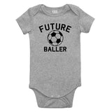 Future Baller Soccerl Sports Baby Bodysuit One Piece Grey