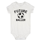 Future Baller Soccerl Sports Baby Bodysuit One Piece White