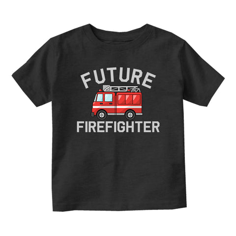Future Firefighter Firetruck Baby Toddler Short Sleeve T-Shirt Black
