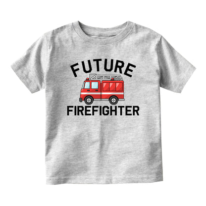 Future Firefighter Firetruck Baby Infant Short Sleeve T-Shirt Grey