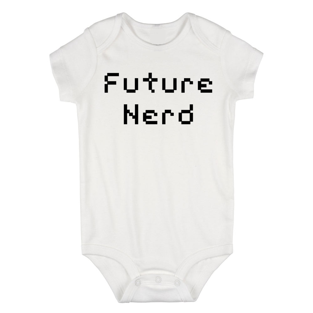 Future Nerd Digital Funny Baby Bodysuit One Piece White