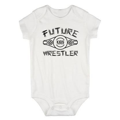 Future Wrestler Logo Belt Infant Baby Boys Bodysuit White