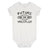 Future Wrestler Logo Belt Infant Baby Boys Bodysuit White