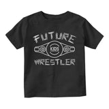 Future Wrestler Logo Belt Infant Baby Boys Short Sleeve T-Shirt Black