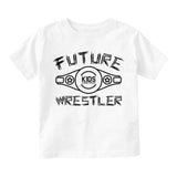 Future Wrestler Logo Belt Infant Baby Boys Short Sleeve T-Shirt White